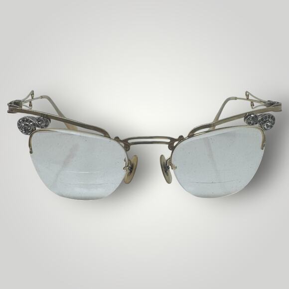 Vtg Ultra Rare Scarce Diamante Bausch and Lomb B&L 12K Gold Filled Eyeglasses